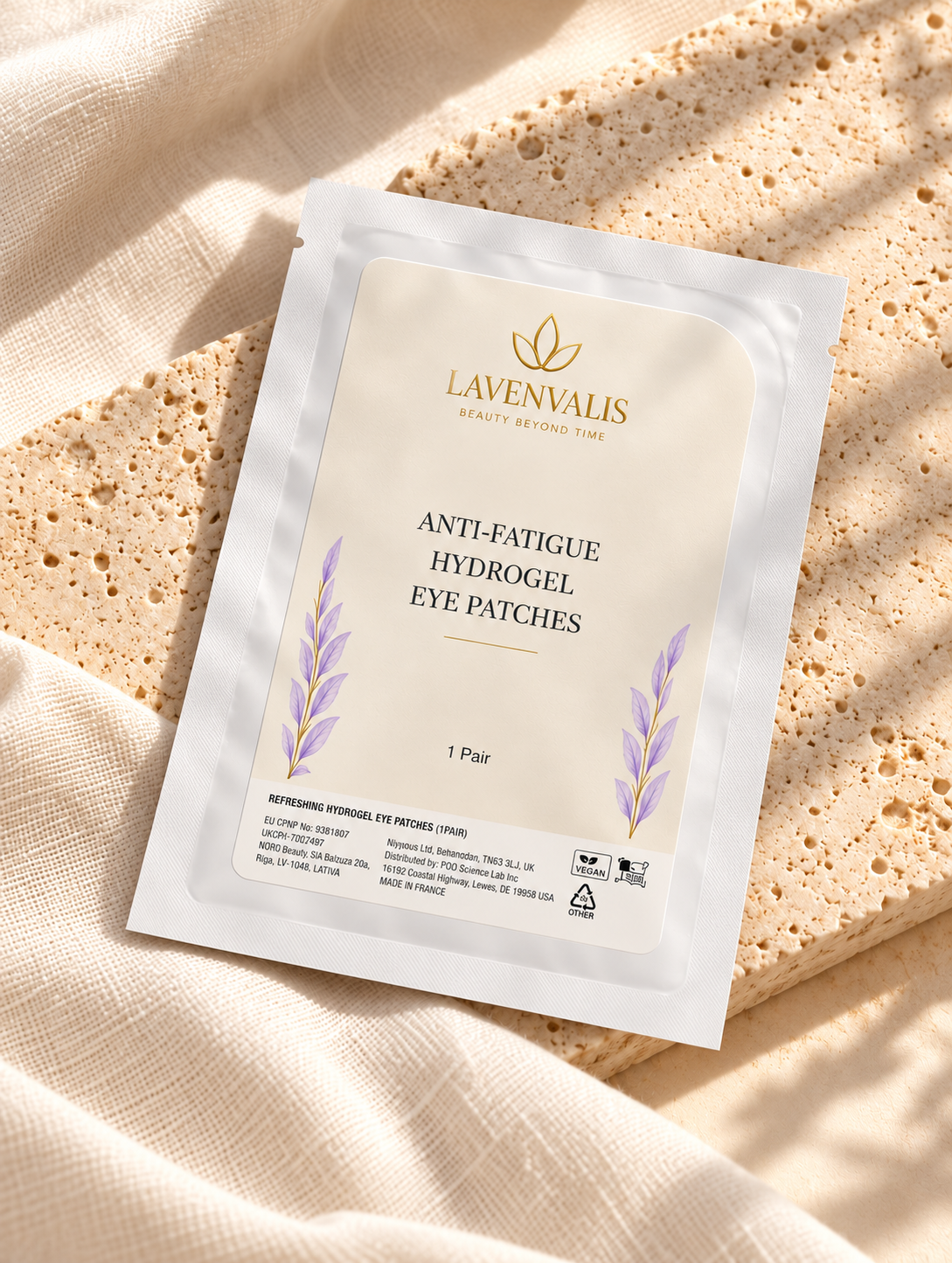 Lavenvalis Anti-Fatigue Hydrogel Eye Patches — diagonal sachet
