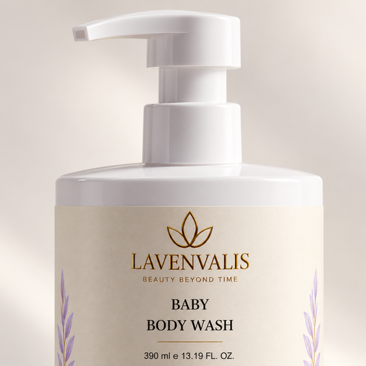 Lavenvalis Baby Body Wash390ml — pump and label detail