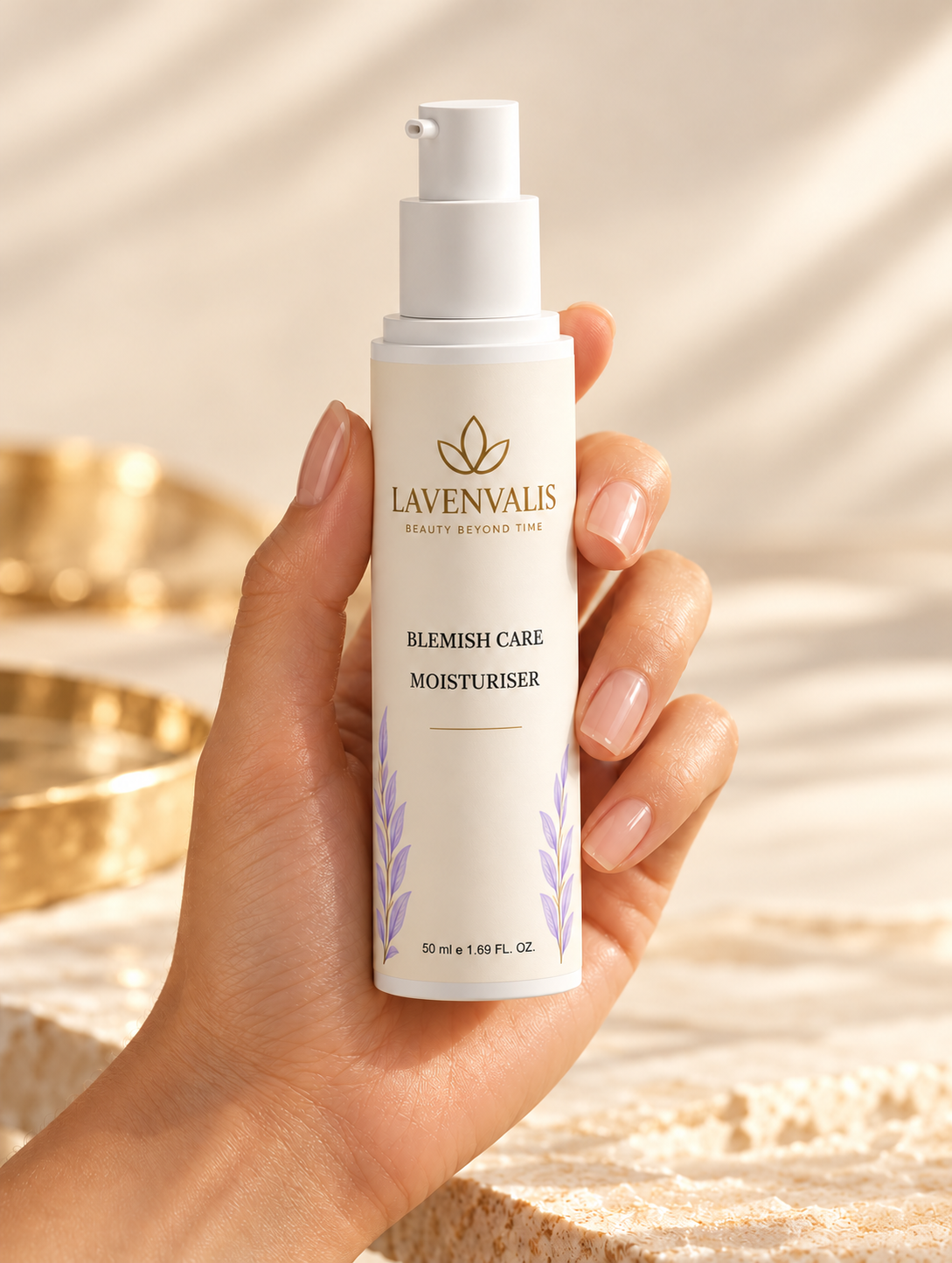 Lavenvalis Blemish Care Moisturiser 50ml — held in hand