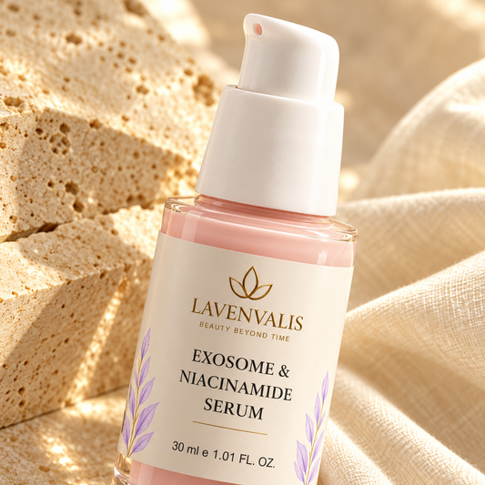 Lavenvalis Exosome & Niacinamide Serum 30 ml — pump and label detail
