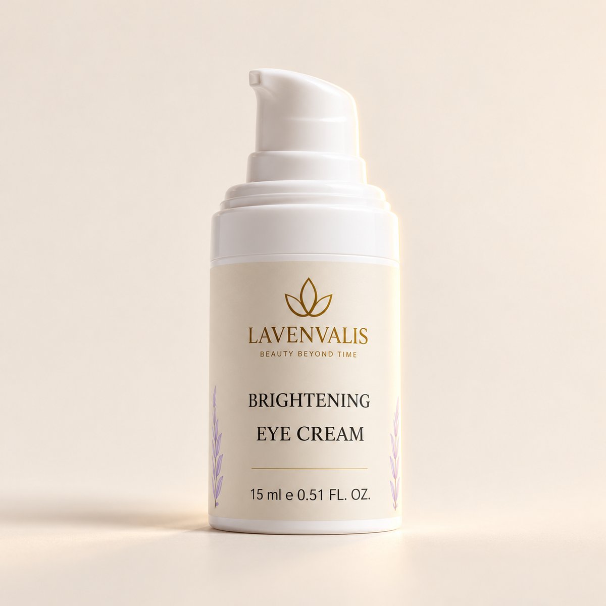 Lavenvalis Brightening Eye Cream 15 ml, bottle-only studio view 4