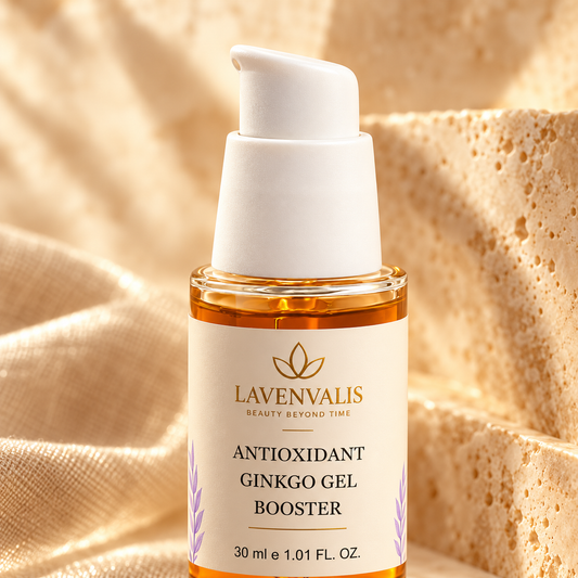 Lavenvalis Antioxidant Ginkgo Gel Booster30ml — pump and label detail