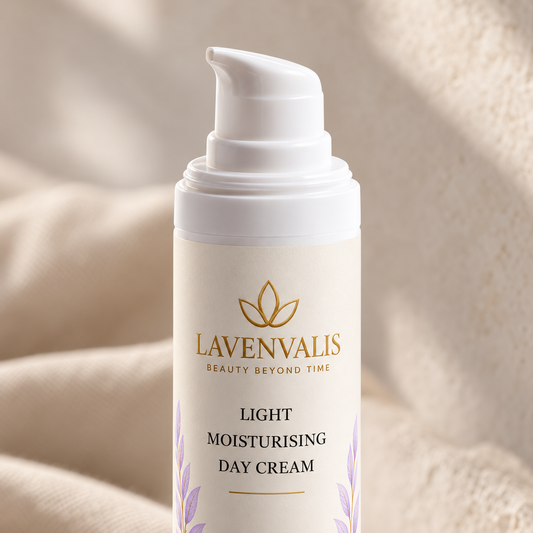 Lavenvalis Light Moisturising Day Cream pump detail