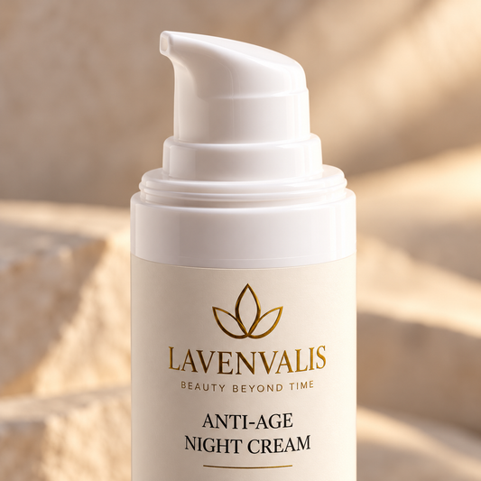 Lavenvalis Anti-Age Night Cream 50 ml — pump and logo detail