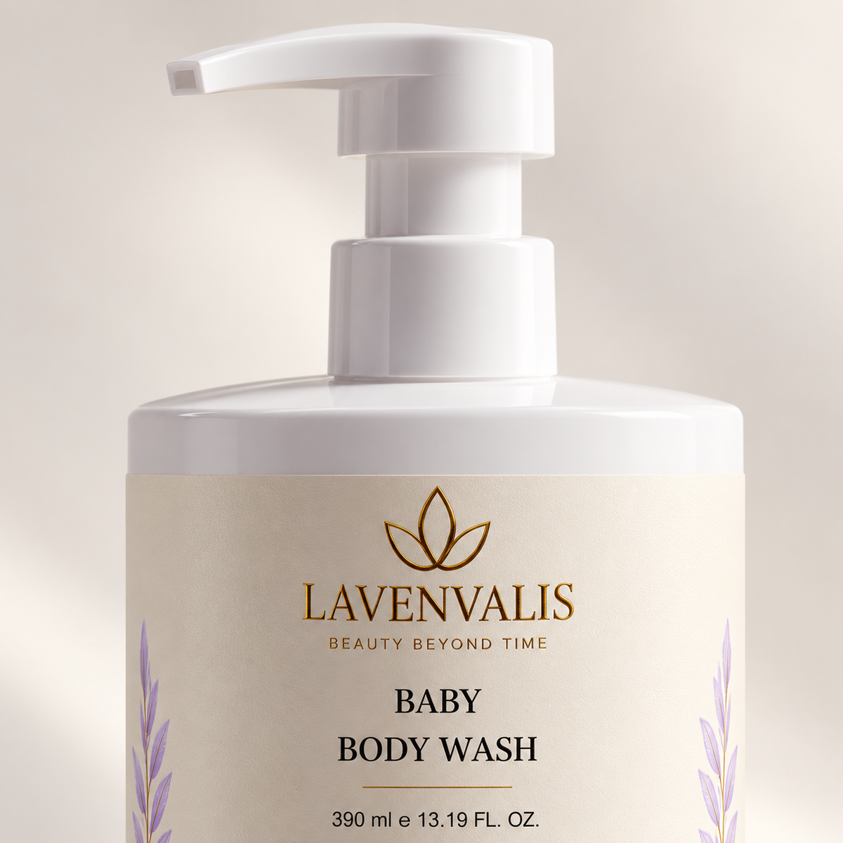 Lavenvalis Baby Body Wash390ml — pump and label detail