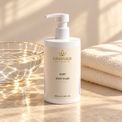 Lavenvalis Baby Body Wash390ml — bath ritual still life