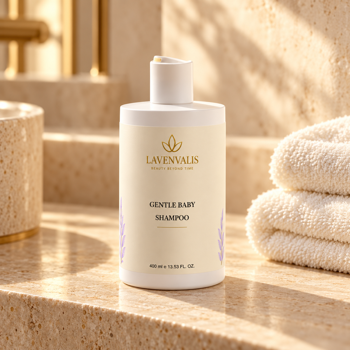Lavenvalis Gentle Baby Shampoo 400 ml — bathroom still life