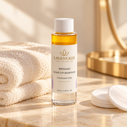 Lavenvalis BiPhasic Make-up Remover 100 ml — cleansing ritual still life