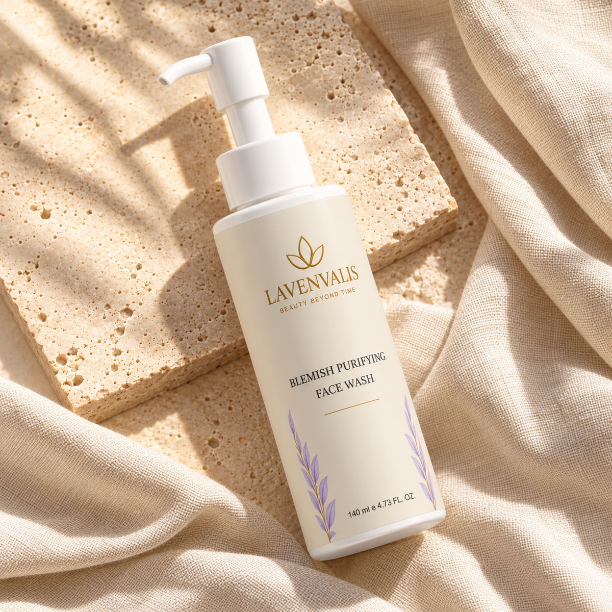 Lavenvalis Blemish Purifying Face Wash140ml — diagonal flat lay