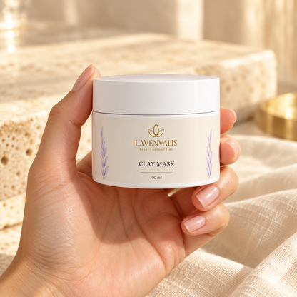 Lavenvalis Clay Mask 90 ml — jar held in hand