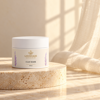 Lavenvalis Clay Mask 90 ml — editorial jar composition