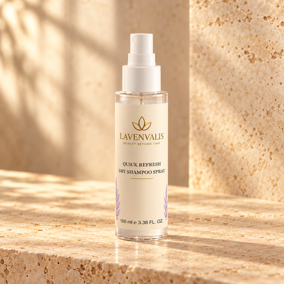 Lavenvalis Quick Refresh Dry Shampoo Spray 100 ml — front bottle