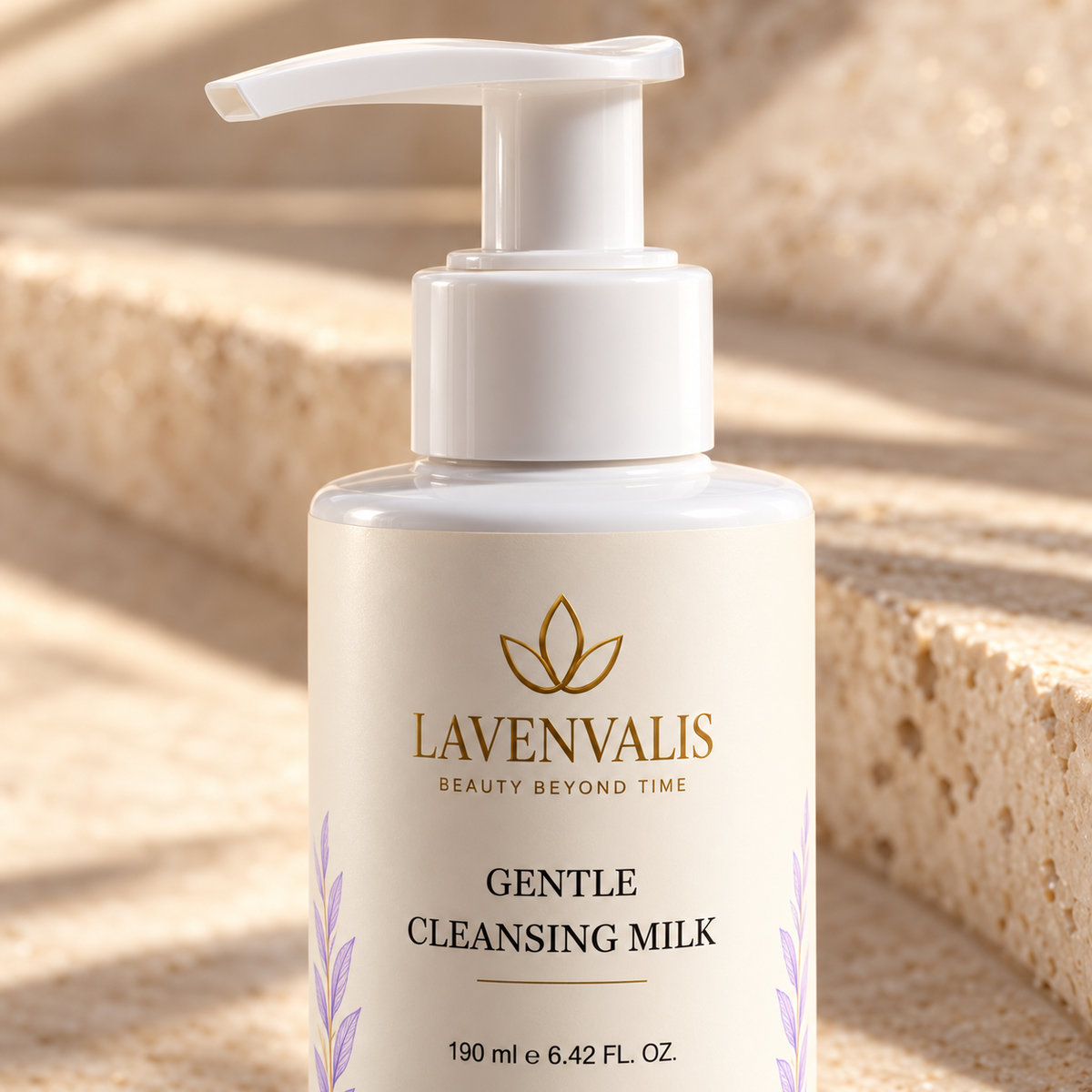 Lavenvalis Gentle Cleansing Milk 190 ml — pump detail