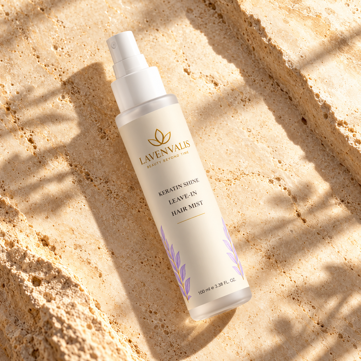 Lavenvalis Keratin Shine Leave-In Hair Mist 100 ml — diagonal bottle