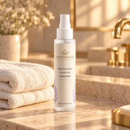 Lavenvalis Keratin Shine Leave-In Hair Mist 100 ml — bathroom still life