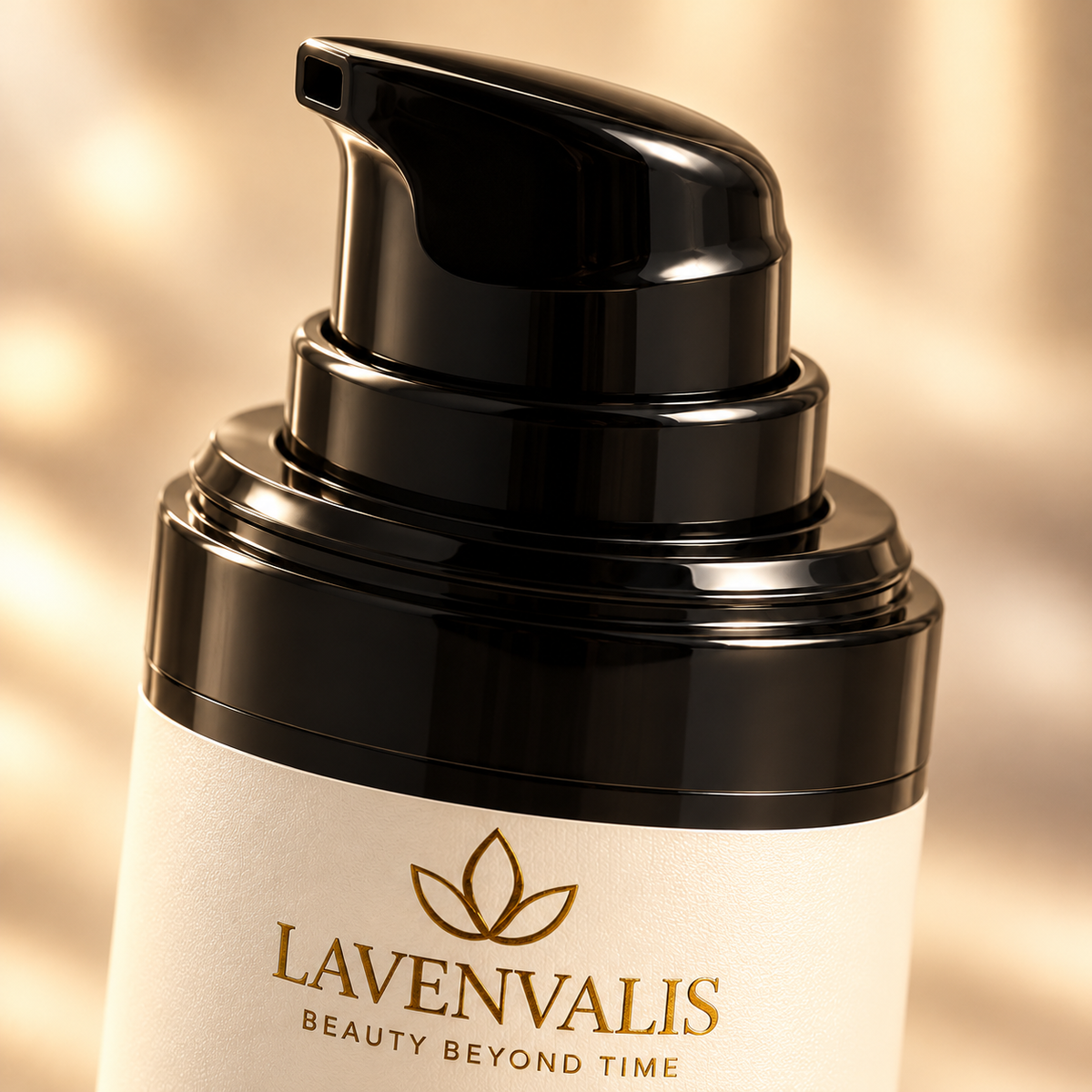 Lavenvalis 3-in-1 Eye Cream for Men 15 ml — black pump and logo detail