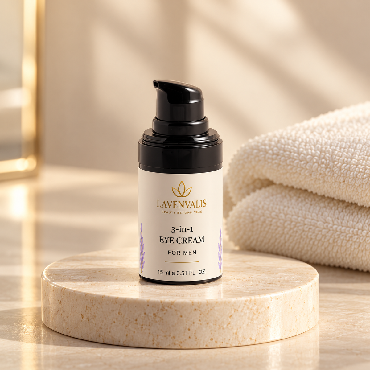 Lavenvalis 3-in-1 Eye Cream for Men 15 ml — care ritual still life