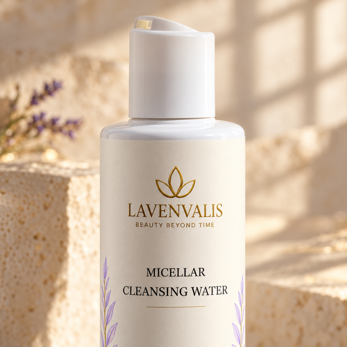 Lavenvalis Micellar Cleansing Water — cap and label detail