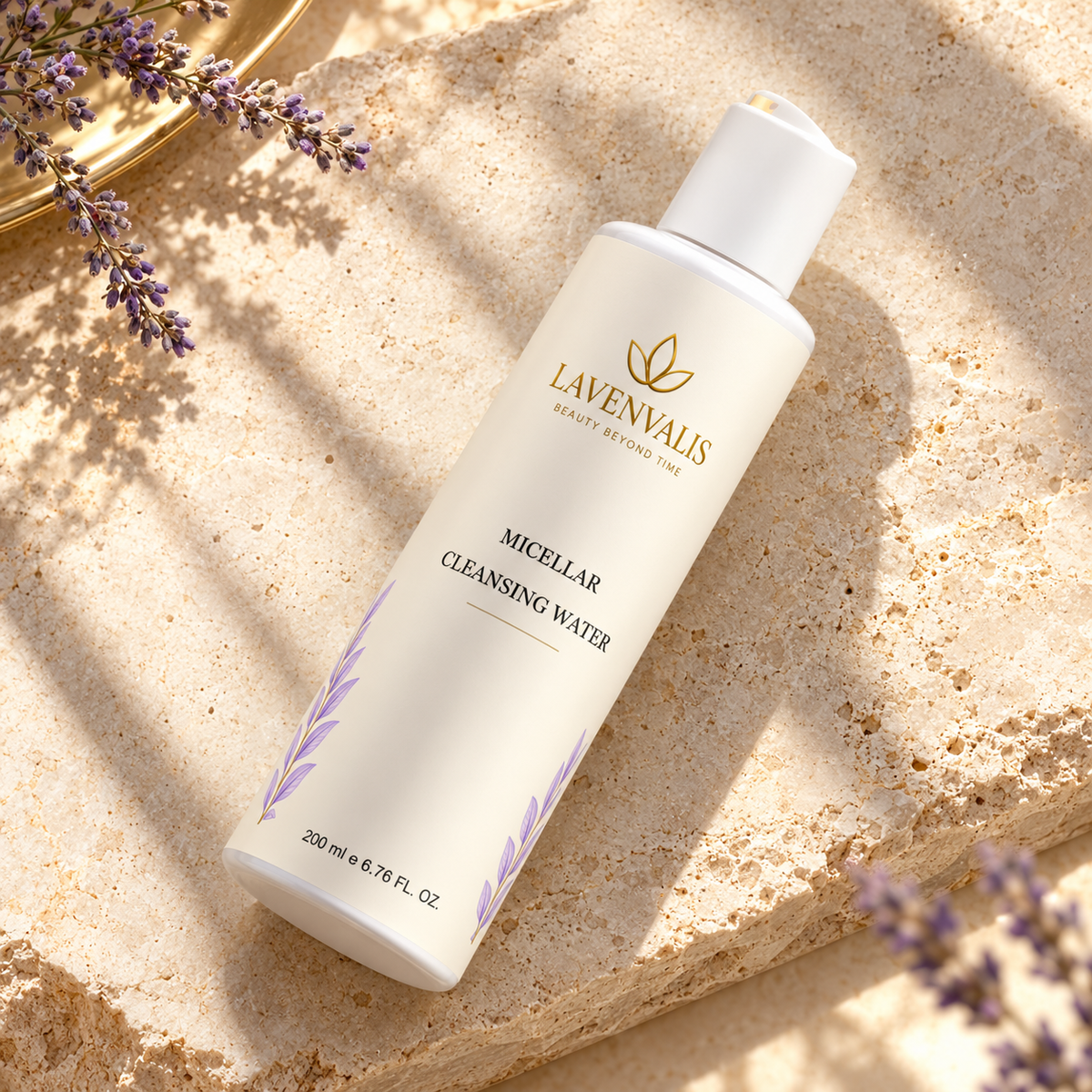 Lavenvalis Micellar Cleansing Water — diagonal campaign view