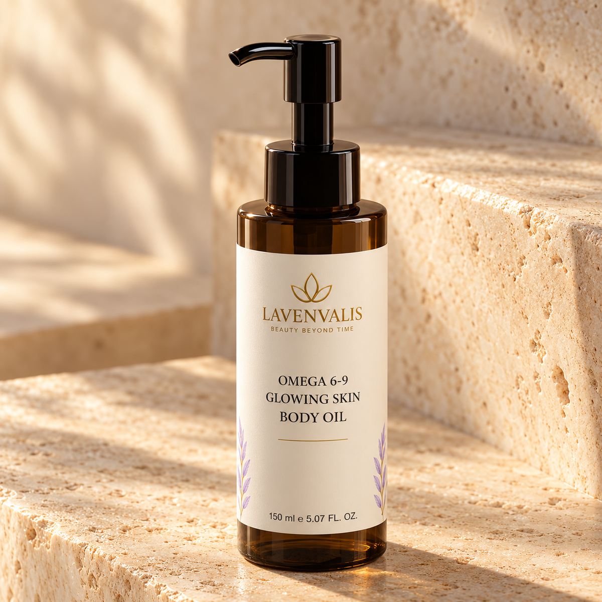 Lavenvalis Omega 6-9 Glowing Skin Body Oil 150 ml — pump detail