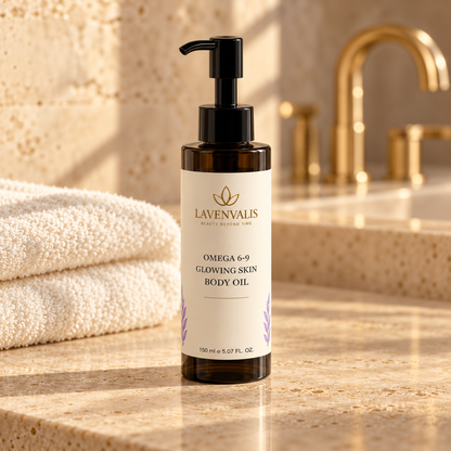 Lavenvalis Omega 6-9 Glowing Skin Body Oil 150 ml — bathroom still life
