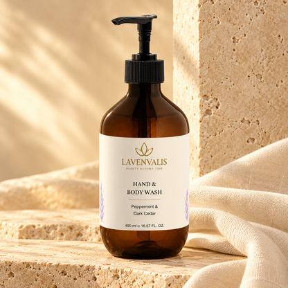 Lavenvalis Hand & Body Wash Peppermint & Dark Cedar490ml — front hero
