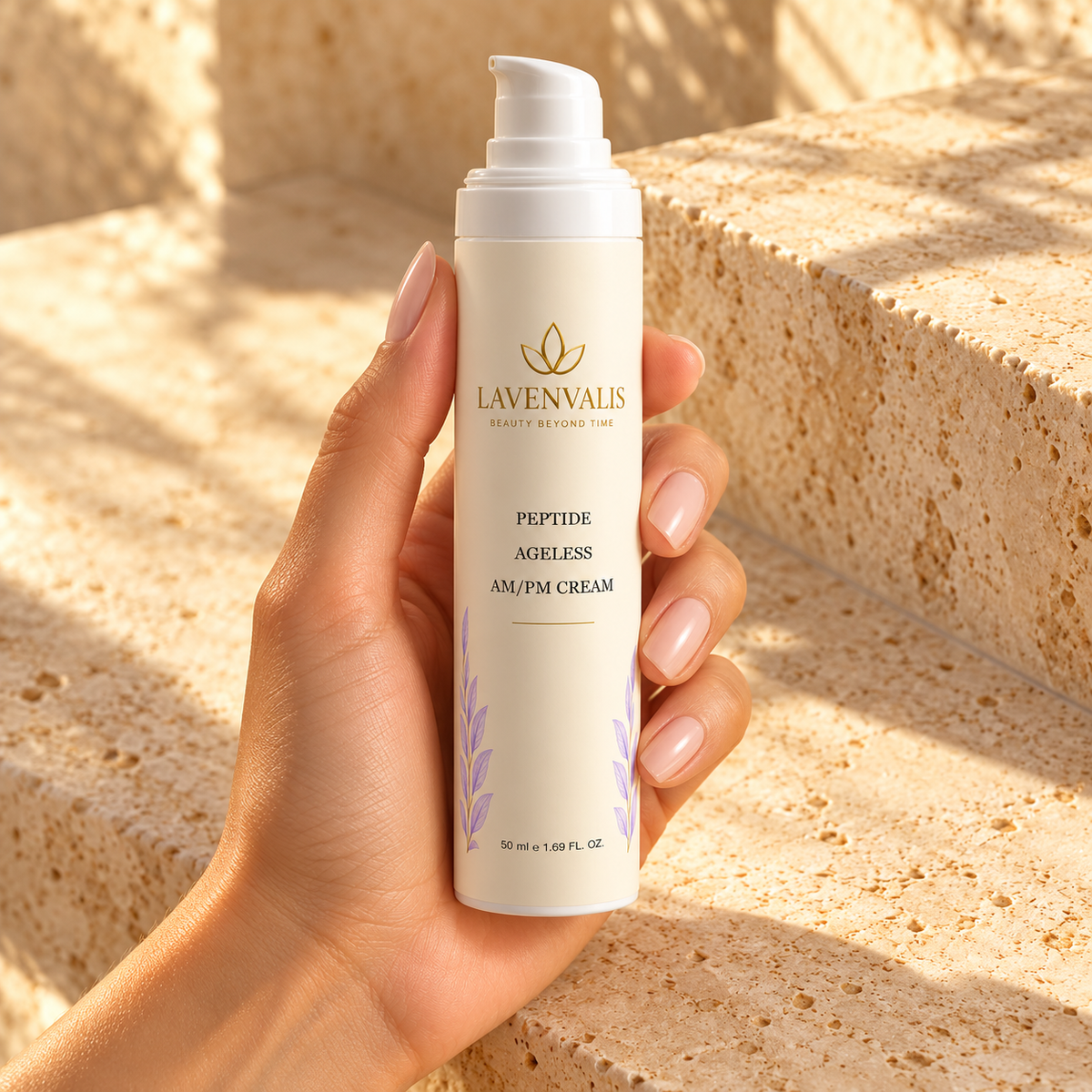 Lavenvalis Peptide Ageless AM/PM Cream 50 ml — bottle in hand