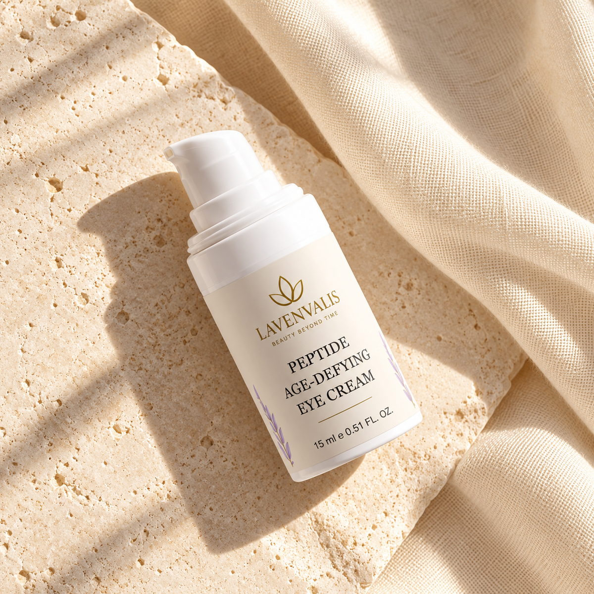 Lavenvalis Peptide Age-Defying Eye Cream 15 ml — diagonal campaign view
