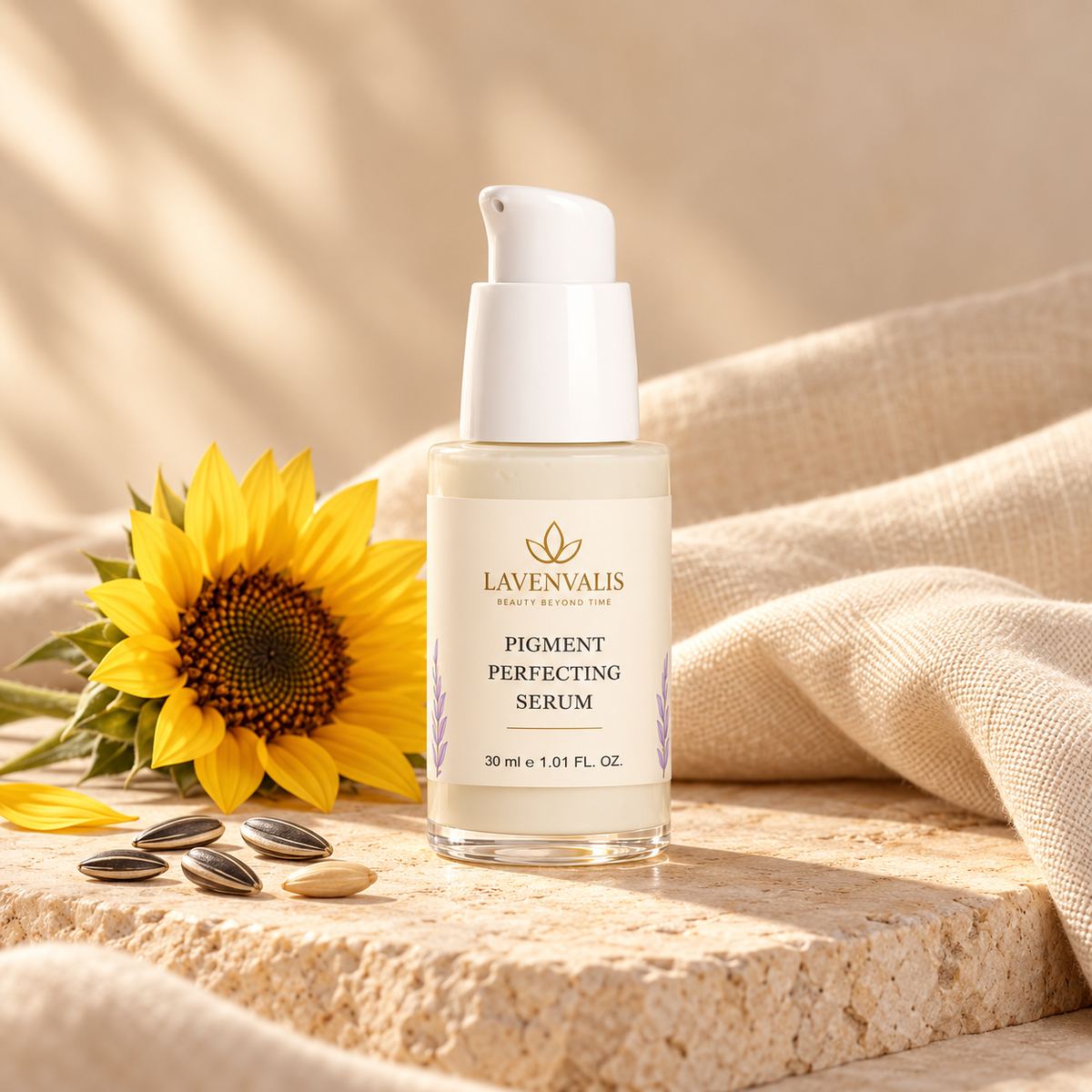 Lavenvalis Pigment Perfecting Serum30 ml — sunflower ingredient illustration