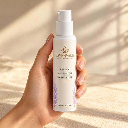 Lavenvalis Retinol Alternative Moisturiser 50 ml — held in hand