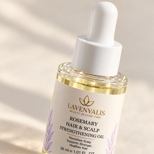 Lavenvalis Rosemary Hair & Scalp Strengthening Oil 30 ml — dropper and label detail