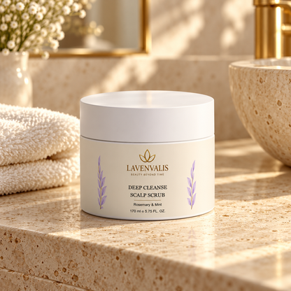 Lavenvalis Deep Cleanse Scalp Scrub Rosemary & Mint 170 ml — bathroom still life
