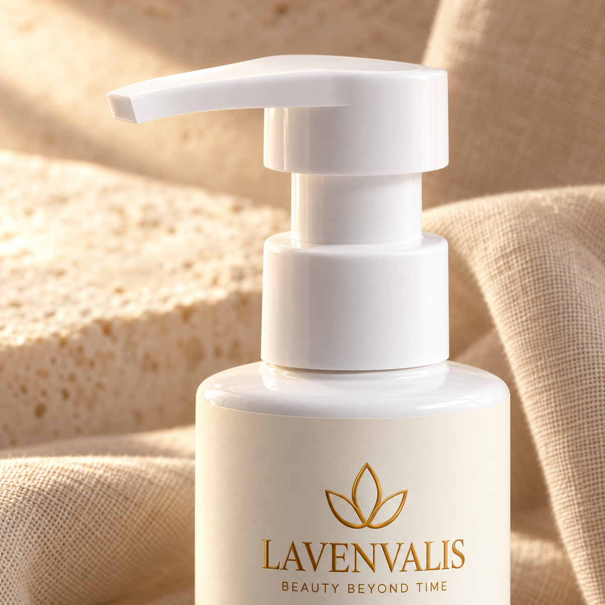 Lavenvalis Sensitive Skin Body Cream 190 ml — white pump detail