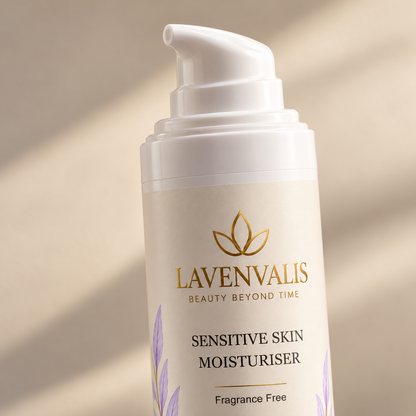 Lavenvalis Sensitive Skin Moisturiser 50 ml — white pump and label detail