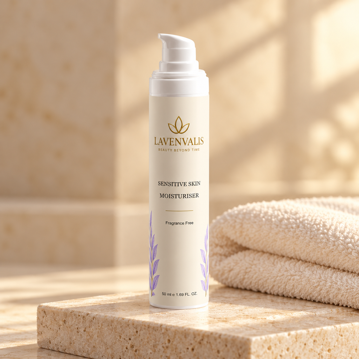 Lavenvalis Sensitive Skin Moisturiser 50 ml — care ritual still life