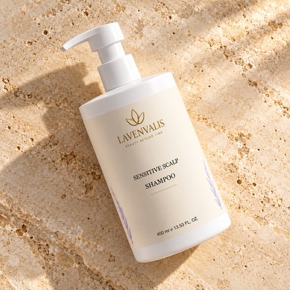 Lavenvalis Sensitive Scalp Shampoo 400 ml — diagonal bottle