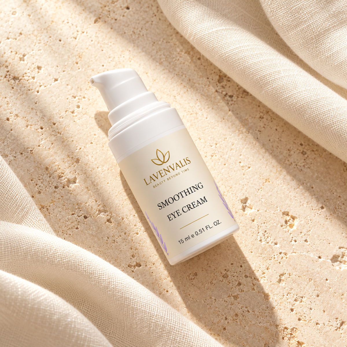 Lavenvalis Smoothing Eye Cream 15 ml — diagonal campaign view