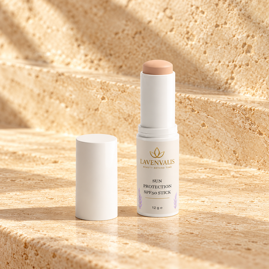 Lavenvalis Sun Protection SPF50 Stick 12 g — front stick and cap