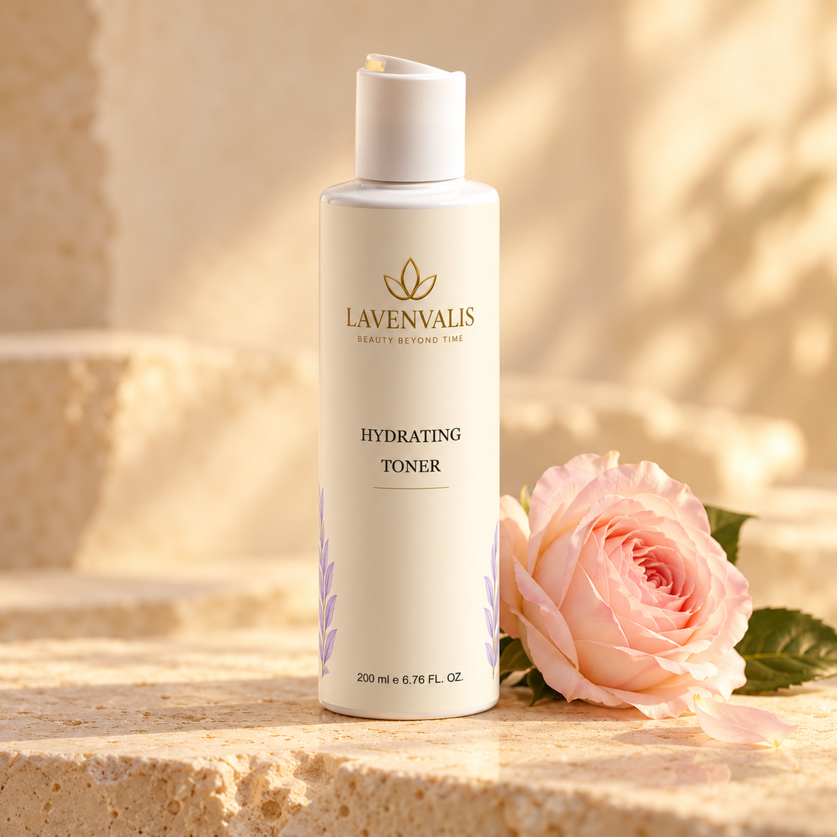 Lavenvalis Hydrating Toner 200 ml — rose ingredient illustration