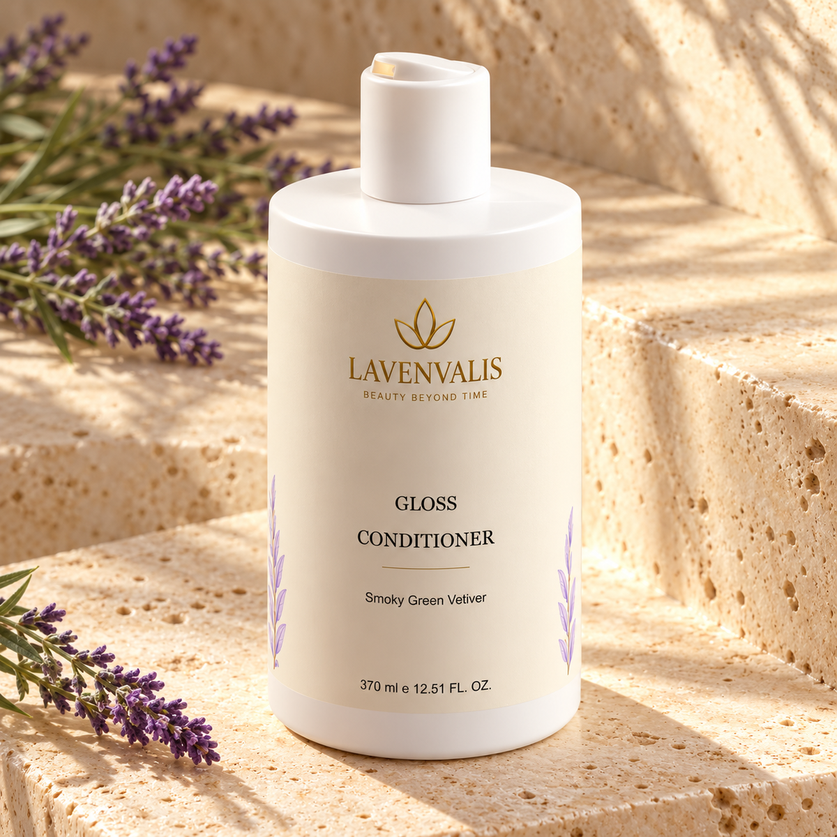 Lavenvalis Gloss Conditioner Smoky Green Vetiver 370 ml — cap detail