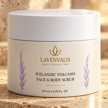 Lavenvalis Icelandic Volcano Face & Body Scrub 170 ml — lid detail