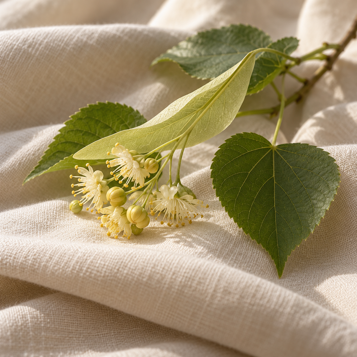 linden botanical still life — ingredient illustration